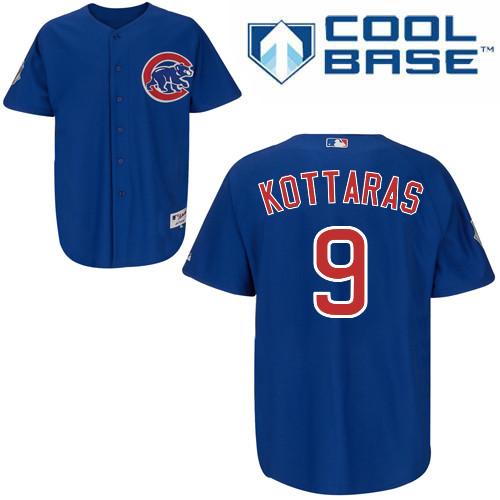 George Kottaras #9 Youth Baseball Jersey-Chicago Cubs Authentic Alternate Blue Cool Base MLB Jersey